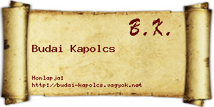 Budai Kapolcs névjegykártya